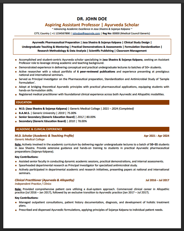 Formatted Agency CV